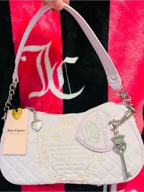 Juicy Couture Lilac Quilted Shoulder Bag with Charms VIRAL